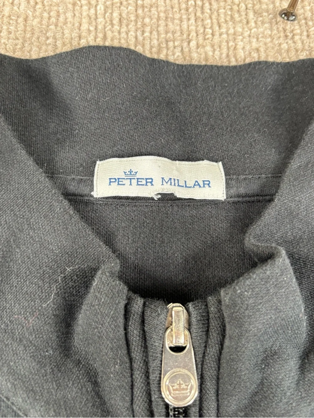 Peter Millar Crown Comfort 1/4 Zip Mens 3XL Black Luxury Pullover Golf MEOK40BT